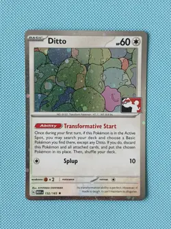 Pokemon TCG Ditto 151 132/165 play! prize pack cosmos holo rare - Image 1