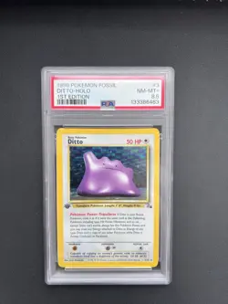 Pokemon TCG Ditto 1st Edition Fossil 3/62 PSA 8.5 - Image 1