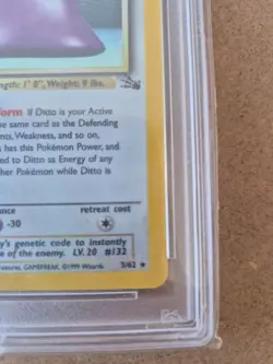 1st edition 1999 Pokemon Fossil Ditto - Holo PSA 10 - Image 3