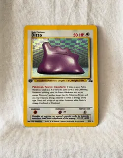 DITTO 3/62 1999 1ST EDITION FOSSIL POKEMON CARD HOLO ENGLISH - Image 1