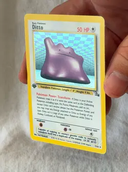 DITTO 3/62 1999 1ST EDITION FOSSIL POKEMON CARD HOLO ENGLISH - Image 2
