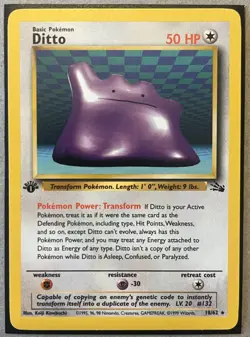 1999 Pokemon Fossil #18 Ditto 1st Edition 18/62 (LP+) - Image 1