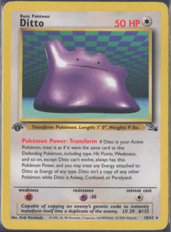 Pokemon TCG | Fossil Set | Ditto 18/62 | 1st Edition - Image 1