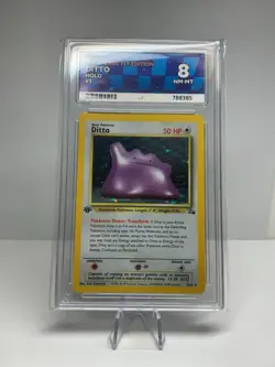 Pokemon Ditto Fossil 1st Edition Holo #3 WOTC ACE Slab Grade 8 PSA - Image 1