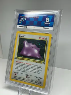 Pokemon Ditto Fossil 1st Edition Holo #3 WOTC ACE Slab Grade 8 PSA - Image 3