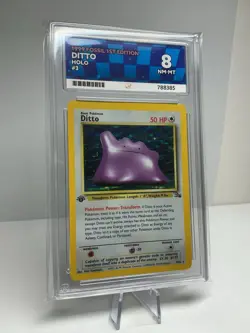 Pokemon Ditto Fossil 1st Edition Holo #3 WOTC ACE Slab Grade 8 PSA - Image 4