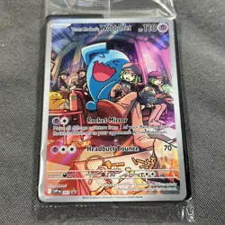 Pokemon TCG Destined Rivals Team Rockets Wobbuffet Promo Card 203 sealed - Image 1