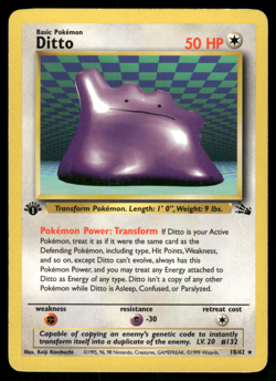 Pokemon TCG - Fossil - Ditto 18/62 1st Edition - P - Image 1