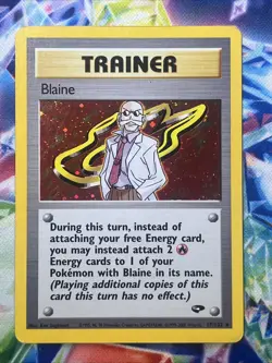 Pokemon TCG Blaine Trainer Gym Challenge Holo Card 17/132 - Image 1