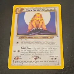 DARK URSARING 21/105 Neo Destiny Rare WOTC Pokemon Card LP - Image 1