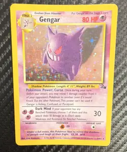 Pokemon Gengar 80 HP Fossil Holo Rare 5/62 English Wizards of the Coast Card - Image 1