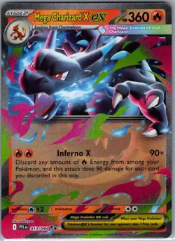 Mega Charizard X ex 013/094 ME02: Phantasmal Flames - Pokemon Card - NM - Image 1