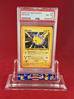 2000 POKEMON Neo Genesis PIKACHU Card #70 PSA 8 - Image 1