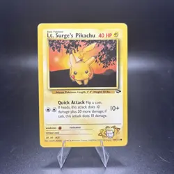 Lt. Surge's Pikachu 84/132 Pokemon TCG Gym Challenge Unlimited Card WOTC HP -c - Image 1