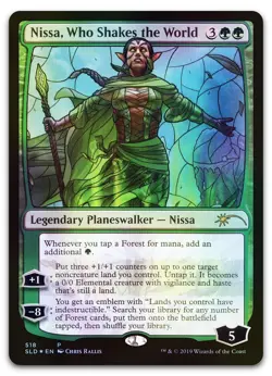 Nissa, Who Shakes the World (Stained Glass) #518 (Foil) NM Secret Lair Drop - Image 1