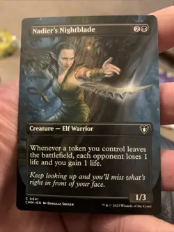MTG Magic The Gathering Nadier’s Nightblade Borderless Elf Commander TCG - Image 1