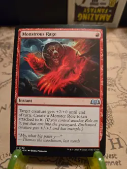 MTG Monstrous Rage Wilds of Eldraine Regular Common NM - Image 1