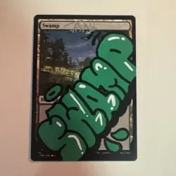 MTG Altered (Alter) Art Hand-Painted Land Graffiti - Image 1