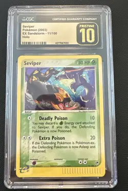 CGC Pristine 10 Seviper 11/100 Holo EX Sandstorm Pokemon Card - Image 1