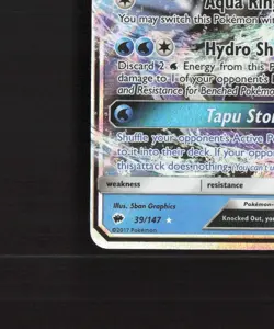 Tapu Fini GX 39/147 Burning Shadows Ultra Rare Holo Pokemon Card LP+ - Image 5