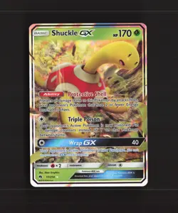 Shuckle GX 17/214 Lost Thunder Ultra Rare Holo Pokemon Card LP - Image 1