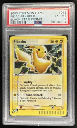 2003 Pokemon Nintendo Black Star Promos Pikachu Holo #012 PSA 6 - Image 1