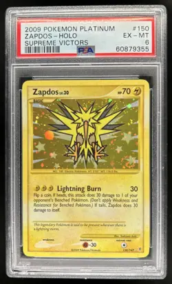 2009 Pokemon Platinum Supreme Victors Zapdos Holo Rare #150/147 PSA 6 - Image 1