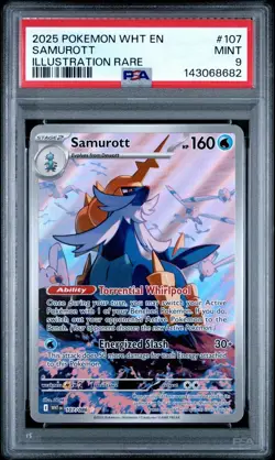 Samurott 107/086 White Flare SV10.5 PSA 9 Pokemon llustration Rare Holo - Image 1