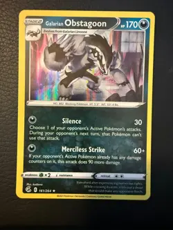 Galarian Obstagoon 161/264 Holo Rare Fusion Strike Pokemon Near Mint - Image 1