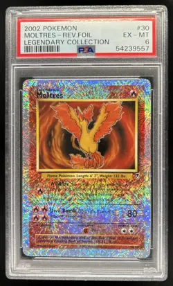 2002 Pokemon Legendary Collection Moltres Reverse Holo #30/110 PSA 6 - Image 1