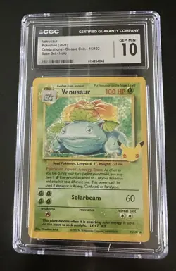 2021 Pokemon Celebrations Classic Coll. 15/102 Venusaur Holo CGC 10 Gem Mint - Image 1
