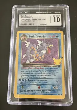 2021 Pokemon Celebrations Classic Coll. 8/82 Dark Gyarados Holo CGC 10 Gem Mint - Image 1