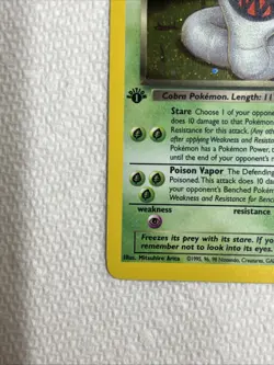 2000 Pokemon Dark Arbok 1st Edition Holo WOTC 2/82 Free Shipping - Image 3