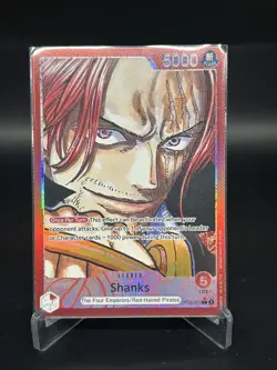 ONE PIECE SHANKS OP09-001 LEADER ALT ART EMPERORS IN THE NEW WORLD ENGLISH - Image 1