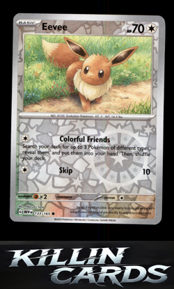 Reverse Holofoil Eevee 133/165 Common SV: Scarlet & Violet 151 Pokemon Card NM - Image 1