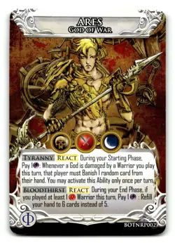 Kamigami Battles Game Oversize Card #BOTNRP002 Ares God of War - Image 1