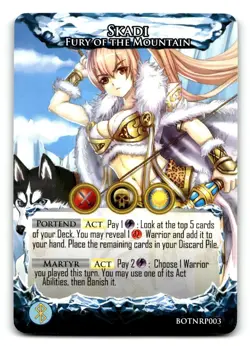 Kamigami Battles Game Oversize Card #BOTNRP003 Skadi Fury of the Mountain - Image 1