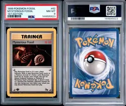 1999 Fossil 1st Edition Mysterious Fossil Pokemon Card 62/62 PSA 8 NM-M - Image 3