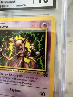 Graded CGC GEM MINT 10 Mewtwo Strikes Back 14 2000 Black Star Promo Pokemon Card - Image 3