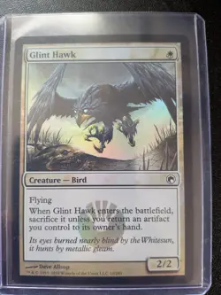 MTG 1x Glint Hawk Scars of Mirrodin Foil - Light Play - Actual Photos - Image 1