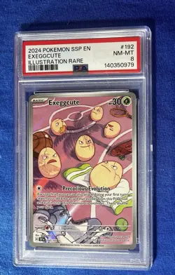 2024 POKEMON SSP EN-SURGING SPARKS ILLUSTRATION RARE #192 EXEGGCUTE PSA 8 - Image 1