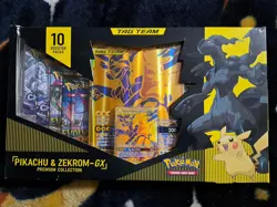 Nintendo Pokemon TCG Pikachu and Zekrom-GX Tag Team Premium Collection Sealed - Image 1