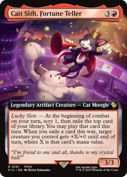 Cait Sith Fortune Teller Extended Art 0151 MTG Commander FINAL FANTASY Rare NP - Image 1