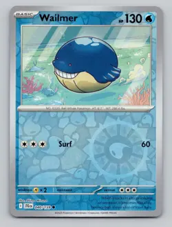 Reverse Holo Wailmer 040/159 Common Journey Together Pokemon - Image 1