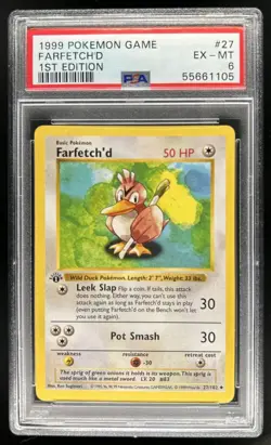 1999 Pokemon 1st Edition Farfetch'd #27/102 PSA 6 - Image 1
