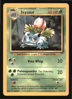 Ivysaur 30/102 Uncommon Base Set Unlimited Pokemon Lightly Played - Image 1