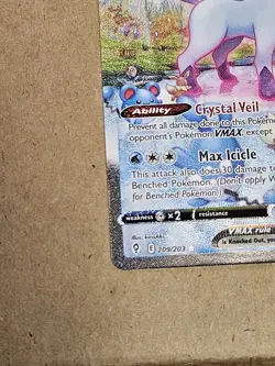 Pokemon Glaceon VMAX Alternate Art 209/203 SWSH07 Evolving Skies Holo Secret - Image 3