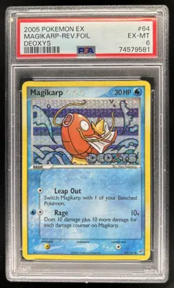 2005 Pokemon EX Deoxys Magikarp Reverse Holo #64/107 PSA 6 - Image 1