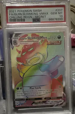 Pokemon Galarian Slowking VMAX Secret Rare 207/198 Chilling Reign PSA 10 Holo - Image 1