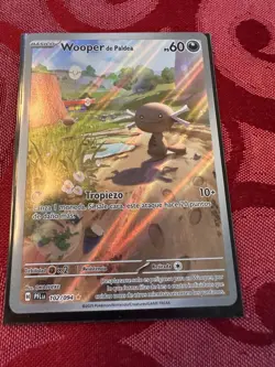 Pokemon TCG Paldean Wooper 102/094 Phantasmal Flames Holo Illustration Spanish - Image 1